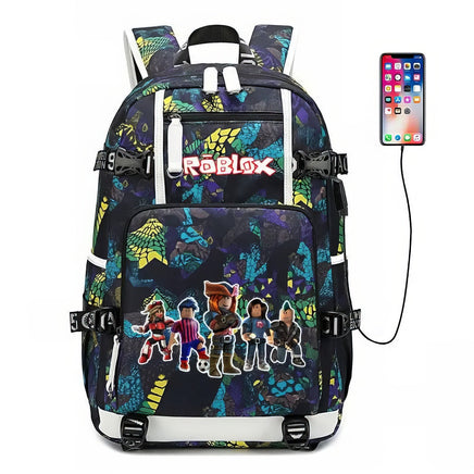 Roblox Backpack Student Schoolbag Computer Bag Gift for Girls Kids Boys Colorful-14 18.5"x11.8"x5.9"
