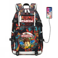 Roblox Backpack Student Schoolbag Computer Bag Gift for Girls Kids Boys Colorful-2 18.5"x11.8"x5.9"