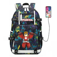 Roblox Backpack Student Schoolbag Computer Bag Gift for Girls Kids Boys Colorful-12 18.5"x11.8"x5.9"