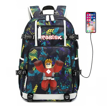 Roblox Backpack Student Schoolbag Computer Bag Gift for Girls Kids Boys Colorful-12 18.5"x11.8"x5.9"