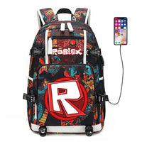 Roblox Backpack Student Schoolbag Computer Bag Gift for Girls Kids Boys Colorful-3 18.5"x11.8"x5.9"