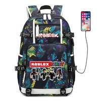 Roblox Backpack Student Schoolbag Computer Bag Gift for Girls Kids Boys Colorful-7 18.5"x11.8"x5.9"