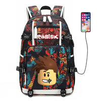 Roblox Backpack Student Schoolbag Computer Bag Gift for Girls Kids Boys Colorful-4 18.5"x11.8"x5.9"