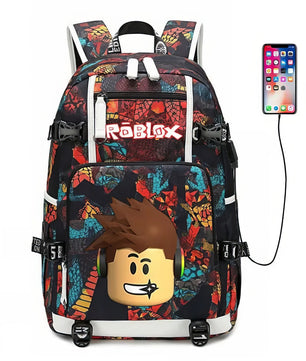 Roblox Backpack Student Schoolbag Computer Bag Gift for Girls Kids Boys - Lusy Store LLC