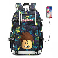 Roblox Backpack Student Schoolbag Computer Bag Gift for Girls Kids Boys Colorful-11 18.5"x11.8"x5.9"