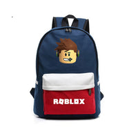 Roblox Backpack Surrounding Starry Sky Fashio High School Student Zipper Backpack Blue 15.7"x11.8"x5.5"