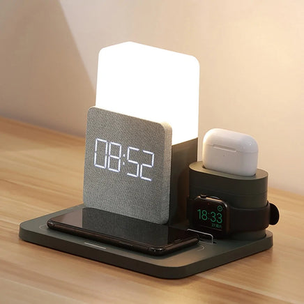 LED Light Bedside Lamp Qi Wireless Charger Dock