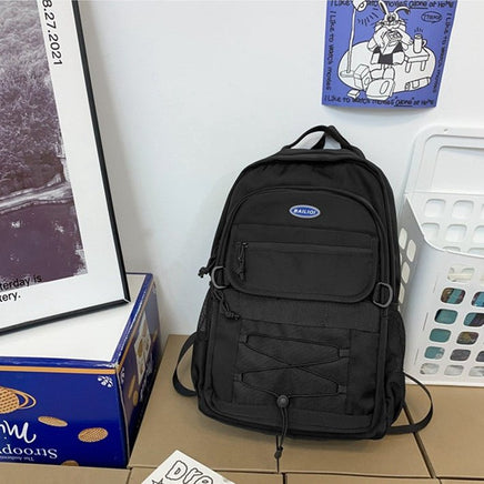 Simple Outdoor Leisure Travel Schoolbag Black 31x14x46CM