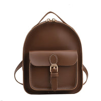 Small PU Backpack for Girls, Perfect for School Brown