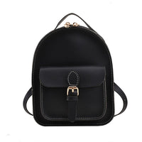 Small PU Backpack for Girls, Perfect for School Black
