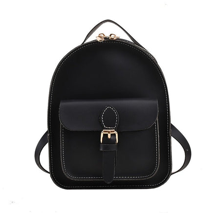 Small PU Backpack for Girls, Perfect for School Black