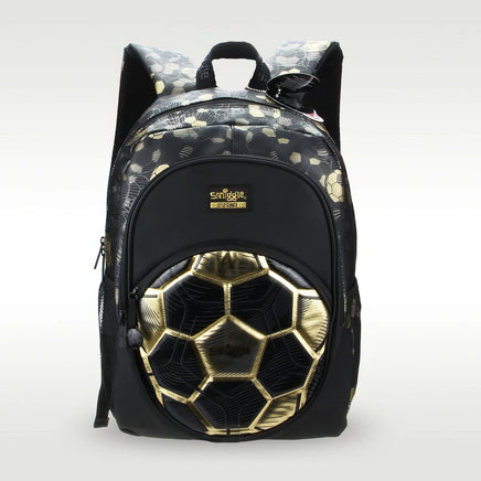 Soccer Backpack Golden Football Backpack Children's Bag 7-16 Years Black 16.9"x11.8"x5.9"