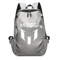 Soccer Backpack Messi Backpack Unisex College Student Laptop Teens Student Grey-3 17.7"x10.6"x4.7"