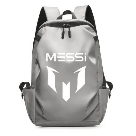 Soccer Backpack Messi Backpack Unisex College Student Laptop Teens Student Grey-3 17.7"x10.6"x4.7"