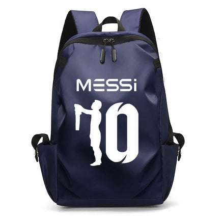 Soccer Backpack Messi Backpack Unisex College Student Laptop Teens Student Blue-5 17.7"x10.6"x4.7"