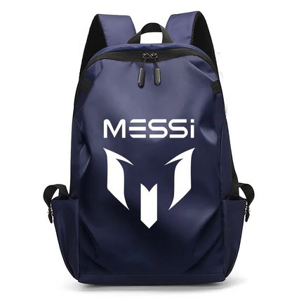 Soccer Backpack Messi Backpack Unisex College Student Laptop Teens Student Blue-3 17.7"x10.6"x4.7"