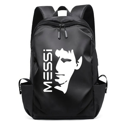 Soccer Backpack Messi Backpack Unisex College Student Laptop Teens Student Black-2 17.7"x10.6"x4.7"