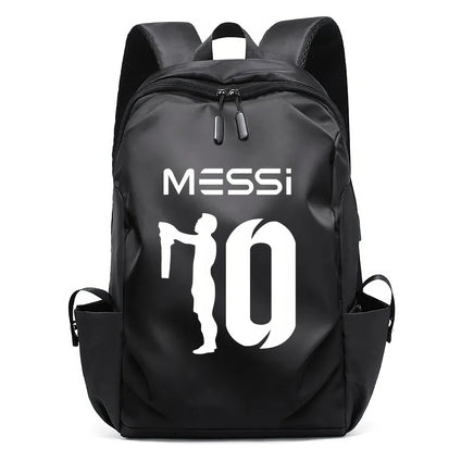 Soccer Backpack Messi Backpack Unisex College Student Laptop Teens Student Black-5 17.7"x10.6"x4.7"