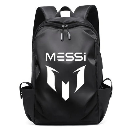 Soccer Backpack Messi Backpack Unisex College Student Laptop Teens Student Black-3 17.7"x10.6"x4.7"