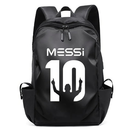 Soccer Backpack Messi Backpack Unisex College Student Laptop Teens Student Black-4 17.7"x10.6"x4.7"