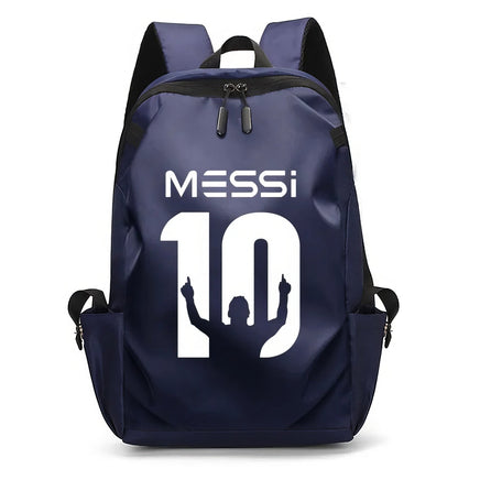 Soccer Backpack Messi Backpack Unisex College Student Laptop Teens Student Blue-4 17.7"x10.6"x4.7"