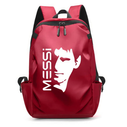 Soccer Backpack Messi Backpack Unisex College Student Laptop Teens Student Red-2 17.7"x10.6"x4.7"