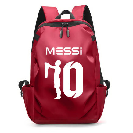 Soccer Backpack Messi Backpack Unisex College Student Laptop Teens Student Red-5 17.7"x10.6"x4.7"