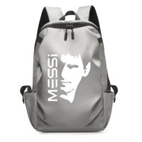 Soccer Backpack Messi Backpack Unisex College Student Laptop Teens Student Grey-2 17.7"x10.6"x4.7"