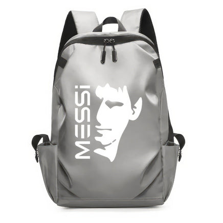 Soccer Backpack Messi Backpack Unisex College Student Laptop Teens Student Grey-2 17.7"x10.6"x4.7"