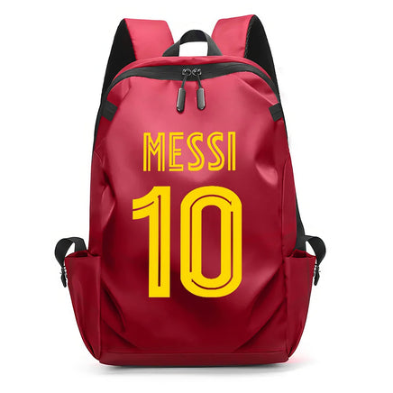 Soccer Backpack Messi Backpack Unisex College Student Laptop Teens Student Red-6 17.7"x10.6"x4.7"