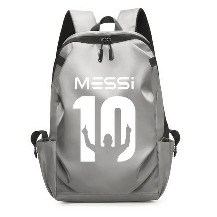 Soccer Backpack Messi Backpack Unisex College Student Laptop Teens Student Grey-4 17.7"x10.6"x4.7"