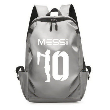 Soccer Backpack Messi Backpack Unisex College Student Laptop Teens Student Grey-5 17.7"x10.6"x4.7"