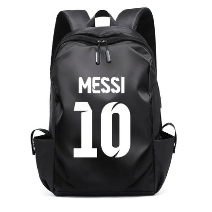 Soccer Backpack Messi Backpack Unisex College Student Laptop Teens Student Black-1 17.7"x10.6"x4.7"