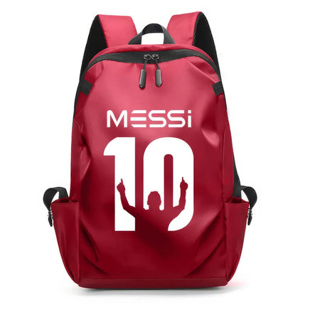 Soccer Backpack Messi Backpack Unisex College Student Laptop Teens Student Red-4 17.7"x10.6"x4.7"