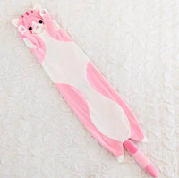 Soft Plush Long Pillow Pink Leather Shell