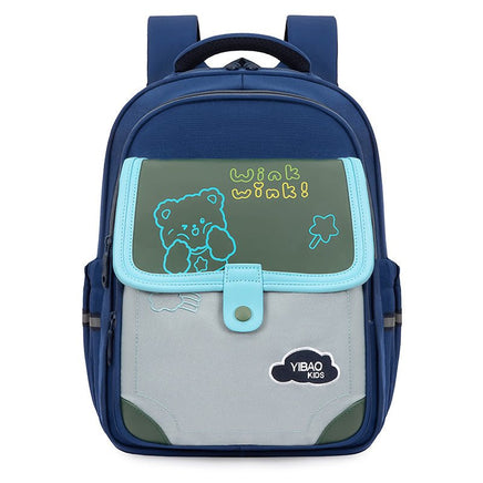 Spacious Primary School Kindergarten Backpack ZG102 Blue With Green