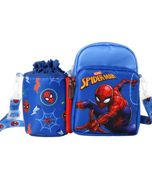 Spiderman Backpack Childrens Backpack Crossbody Water Cup Bag Detachable - Lusy Store LLC