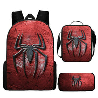 Spiderman Backpack Three Piece Set for Boys Elementary School Students Cartoon Backpack - Lusy Store LLC