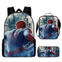 Spiderman Backpack Three Piece Set for Boys Elementary School Students Cartoon Backpack - Lusy Store LLC