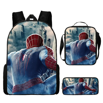 Spiderman Backpack Three Piece Set for Boys Elementary School Students Cartoon Backpack - Lusy Store LLC