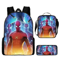 Spiderman Backpack Three Piece Set for Boys Elementary School Students Cartoon Backpack - Lusy Store LLC