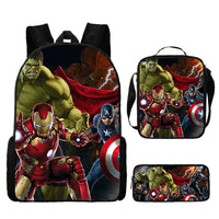 Spiderman Backpack Three Piece Set for Boys Elementary School Students Cartoon Backpack - Lusy Store LLC