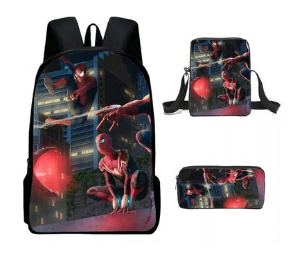 Spiderman Backpack Three Piece Set for Boys Elementary School Students Cartoon Backpack - Lusy Store LLC