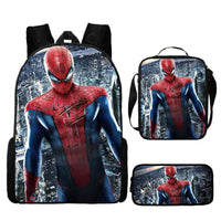 Spiderman Backpack Three Piece Set for Boys Elementary School Students Cartoon Backpack - Lusy Store LLC