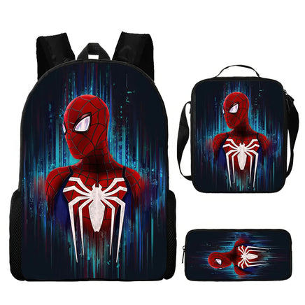 Spiderman Backpack Three Piece Set for Boys Elementary School Students Cartoon Backpack - Lusy Store LLC