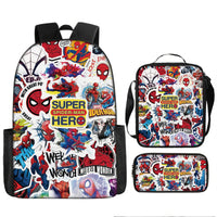 Spiderman Backpack Three Piece Set for Boys Elementary School Students Cartoon Backpack - Lusy Store LLC