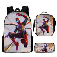 Spiderman Backpack Three Piece Set for Boys Elementary School Students Cartoon Backpack - Lusy Store LLC