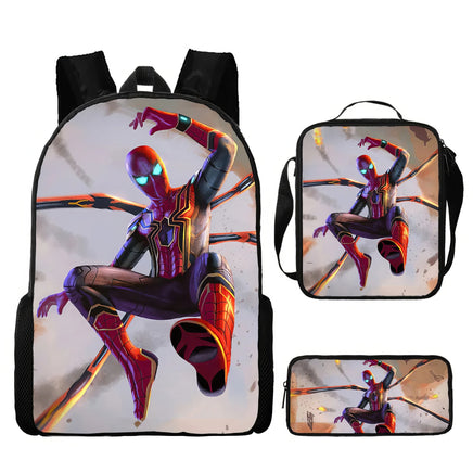 Spiderman Backpack Three Piece Set for Boys Elementary School Students Cartoon Backpack - Lusy Store LLC