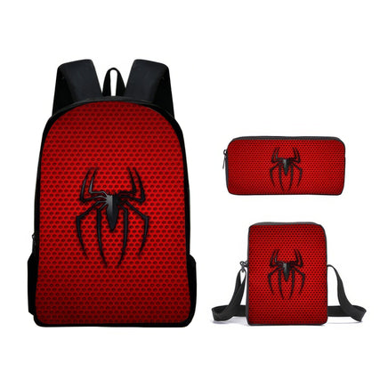 Spiderman Backpack Three Piece Set for Boys Elementary School Students Cartoon Backpack - Lusy Store LLC