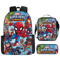 Spiderman Backpack Three Piece Set for Boys Elementary School Students Cartoon Backpack - Lusy Store LLC